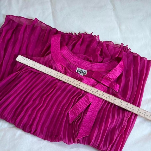 robbie bee pink pleated chiffon dress size 12 - Picture 3 of 4